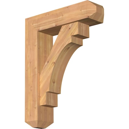 Ekena Millwork Merced Craftsman Smooth Bracket w/ Offset Brace, Western Red Cedar, 7 1/2"W x 28"D x 36"H BKT0806X28X36MRC04SWR